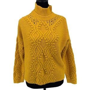 RD Style Womens Pullover Sweater Acrylic Blend Turtleneck Knit‎ Yellow Size XS
